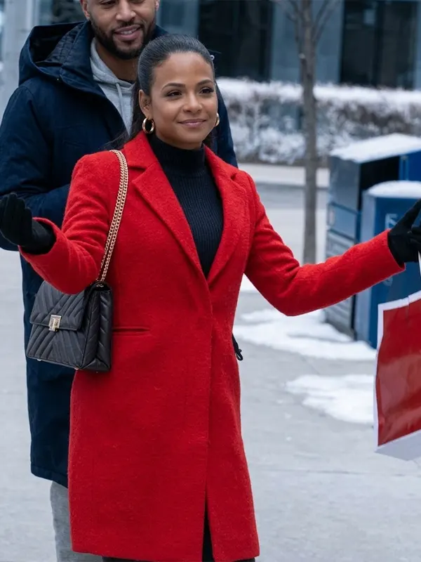 Christina Milian Meet Me Next Christmas Red Coat