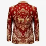 Christmas Artistic Reindeer Red Blazer