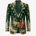 Christmas Breathable Artistic Reindeer Blazer