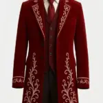 Christmas Embroidered Red Tailcoat