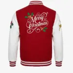 Christmas Festive Red Varsity Jacket