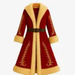 Christmas Gold Embroidered Red Coat
