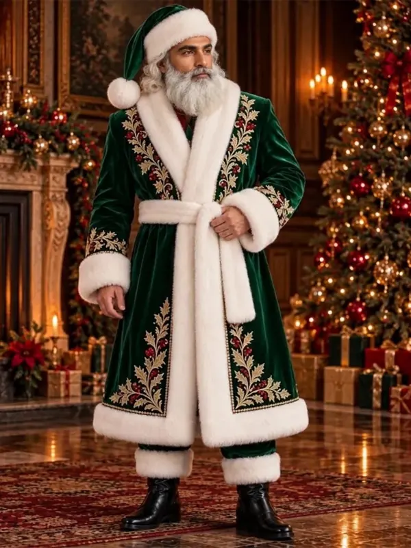 Christmas Green Santa Royal Fur Coat