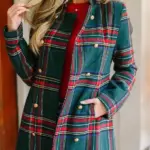 Christmas Plaid Green Coat