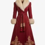 Christmas Red Fur Long Coat