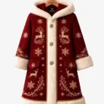 Christmas Reindeer Embroidery Santa Coat