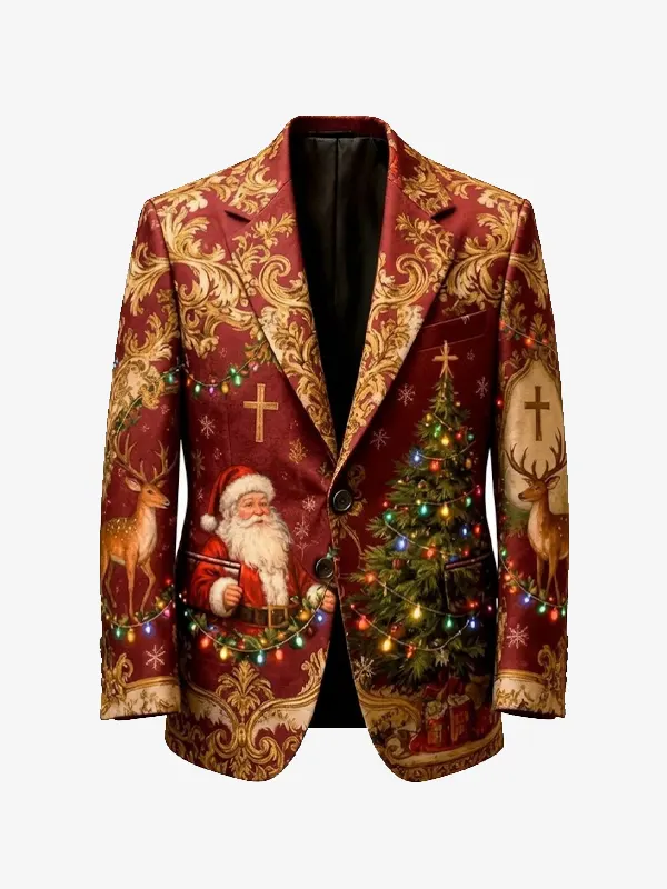 Christmas Santa Claus Festive Red Blazer