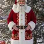 Christmas Santa Embroidery Velvet Coat