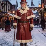 Christmas Santa Fur Leather Coat