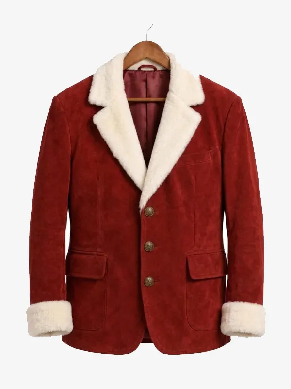 Christmas Santa Fur Suede Blazer