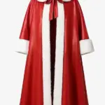 Christmas Santa Leather Cape Coat