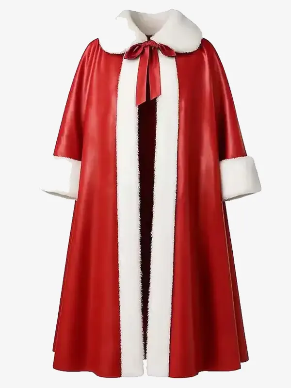 Christmas Santa Leather Cape Coat