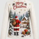 Christmas Santa Print Jacket