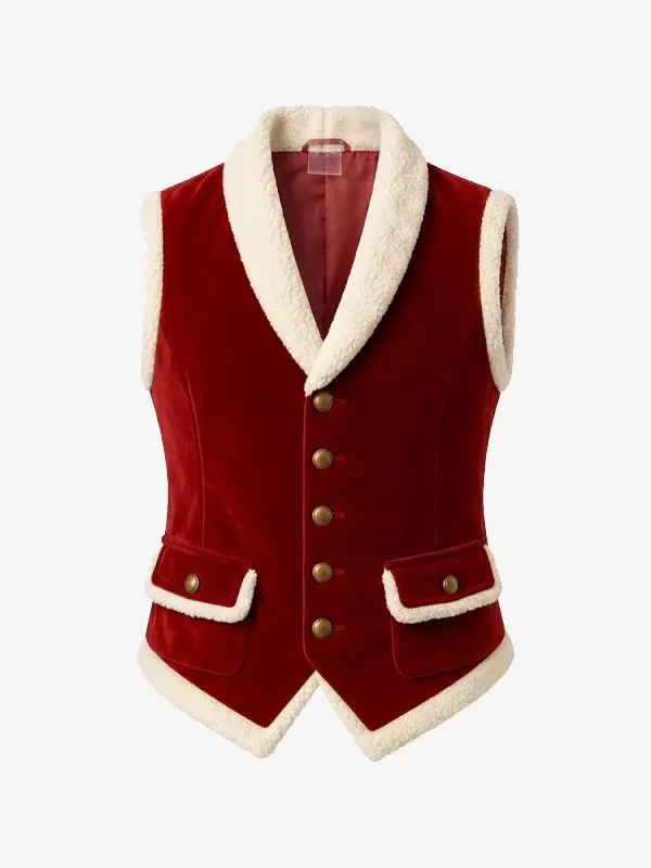 Christmas Santa Red Velvet Vest