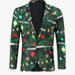 Christmas Star Light Icons Green Blazer