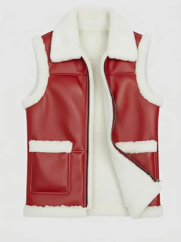 Men Goktoo Shearling White Vest