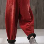 Handmade Corduroy High Waist Pants Back