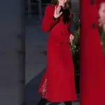 Kate Middleton Christmas Carol Service red Coat