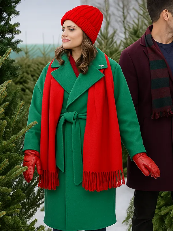 Meghan-Ory-A-Christmas Angel Match Green Coat