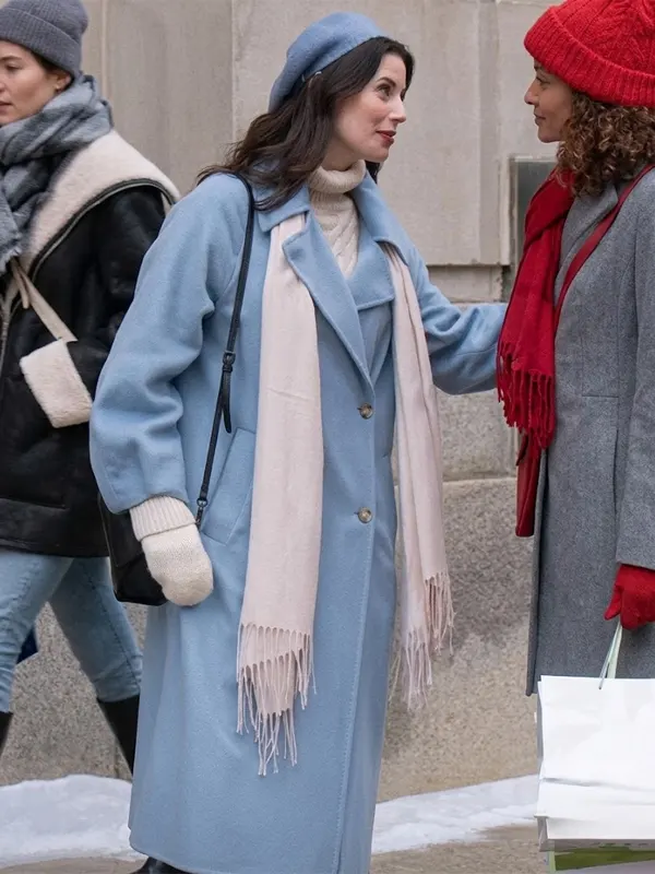 Meghan Ory Believe in Christmas blue Coat