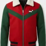 Men Christmas Fleece Varsity Jacket