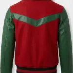 Men Christmas Fleece red Varsity Jacket