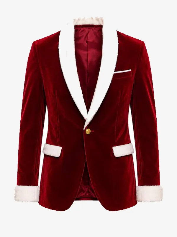Men Christmas Red Santa Blazer