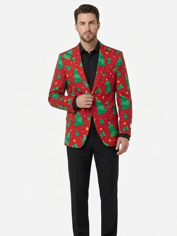Men Christmas Trees & Stars Blazer