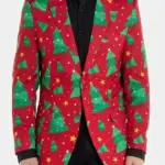 Men Christmas Trees & Stars red Blazer