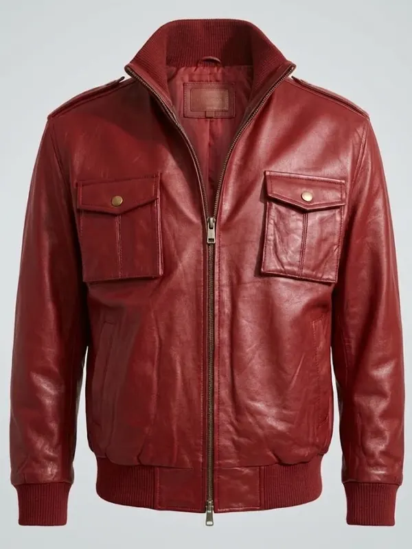 Lambskin Bomber Red Jacket