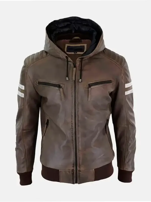 Premium Men's Caspian Genuine Brown Leather Jacket
