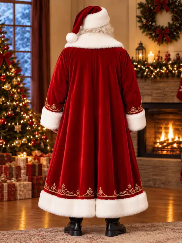 Men Luxury Red Santa Coat