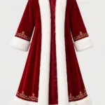 Men Luxury Red Velvet Santa Coat