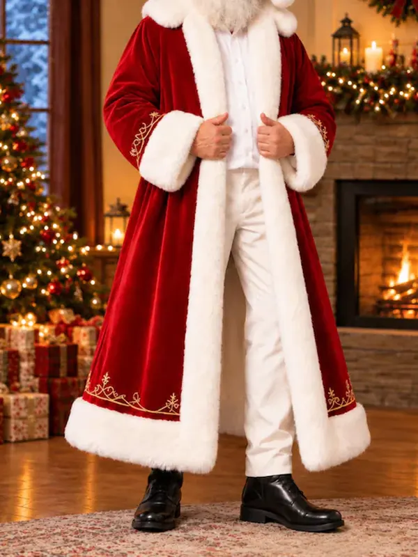 Men Luxury Velvet Santa Coat