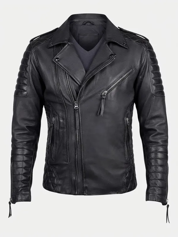 Men Outlaw Spirit Biker Black Jacket