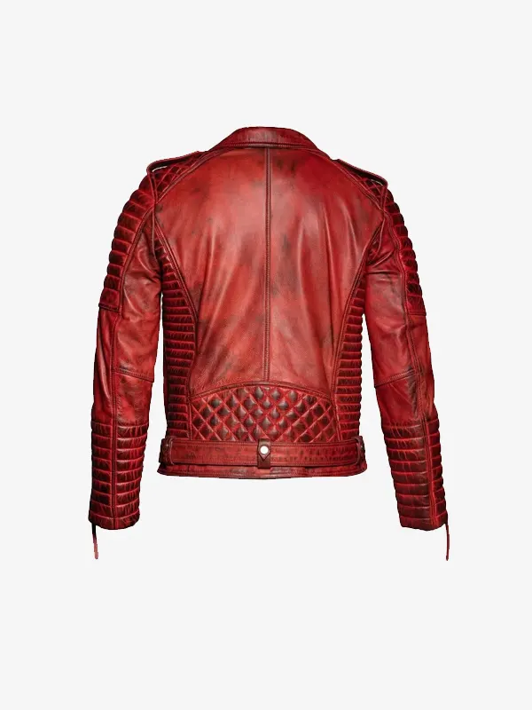 Men Quilted Christmas Biker Jacket