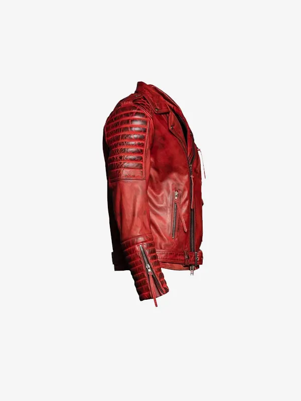 Men Quilted Christmas Red Jacket
