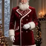 Men Santa Holiday Embroidery Coat