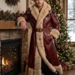 Men Santa Leather Fur Coat