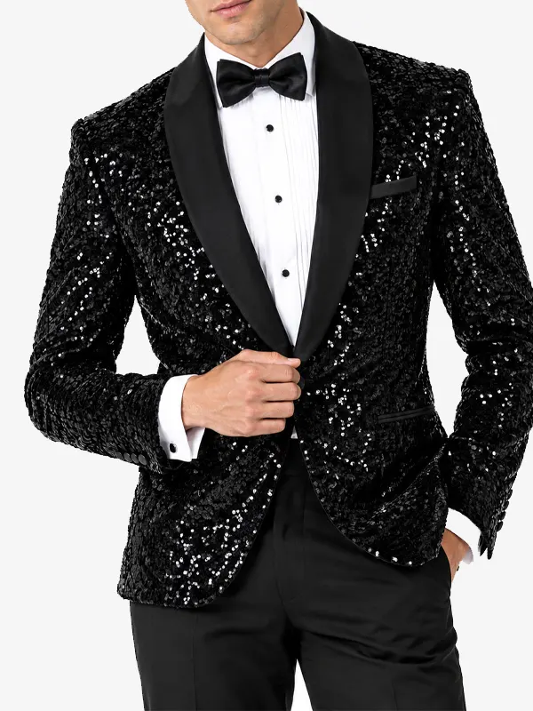 Sequin Black Dinner Blazer