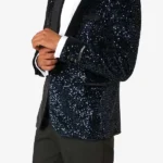 Men Sequin Navy Dinner Blazer