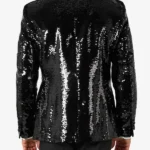 Mens Sequin Dinner Blazer Black Back