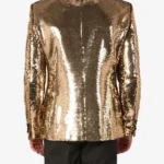 Mens Sequin Gold Dinner Jacket Back