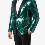 Mens Sequin Green Dinner Blazer