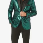 Men Sequin Green Dinner Blazer