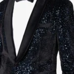 Mens Sequin Navy Dinner Blazer