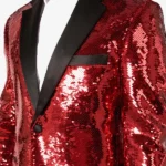 Mens Sequin Red Dinner Blazer
