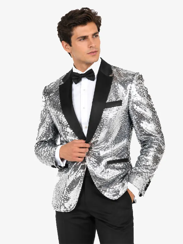 Sequin Silver Dinner Blazer