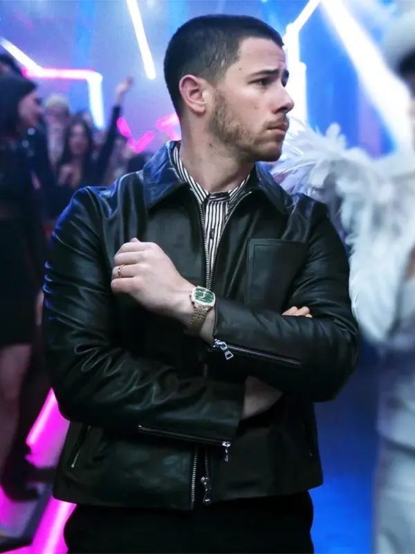 Nick Jonas A Very Jonas Christmas Movie Black Jacket