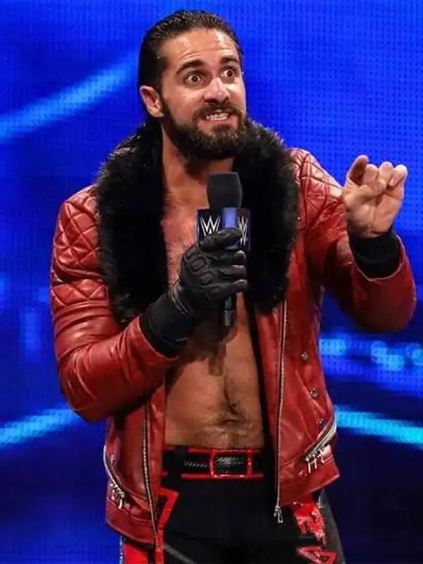 Seth Rollins WWE Red Leather Jacket